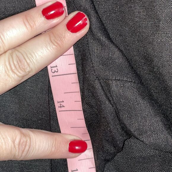 Vintage Y2K Bob Mackie Studio Black Linen Blend Pants Floral Appliqué Size 12 - Picture 10 of 11